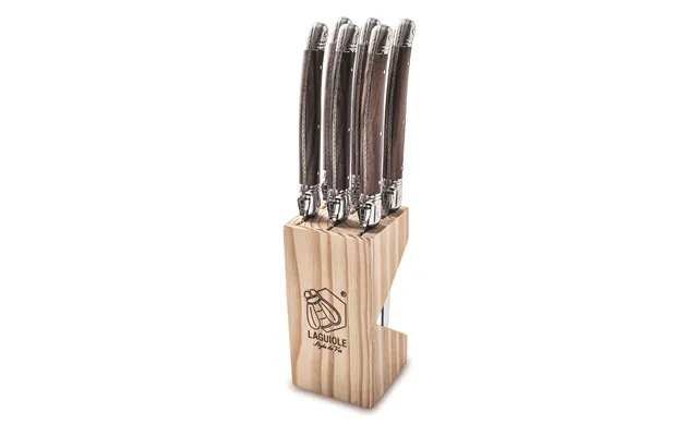 Laguiole Style De Vie Premium Steak Knives 6 Piece Set Dark Wood