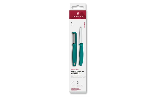 Victorinox Swiss Classic Paring Knife With L-peeler 2 Piece Set - Green