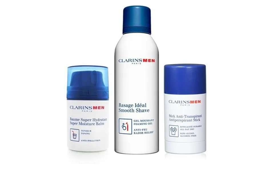 Clarins Hydration Essentials For Men Moisturising Balm Shaving Gel Deodorant