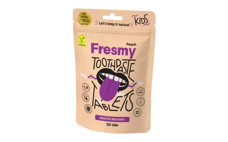 Fresmy Peach Toothpaste Tablets For Kids 124 Tabs