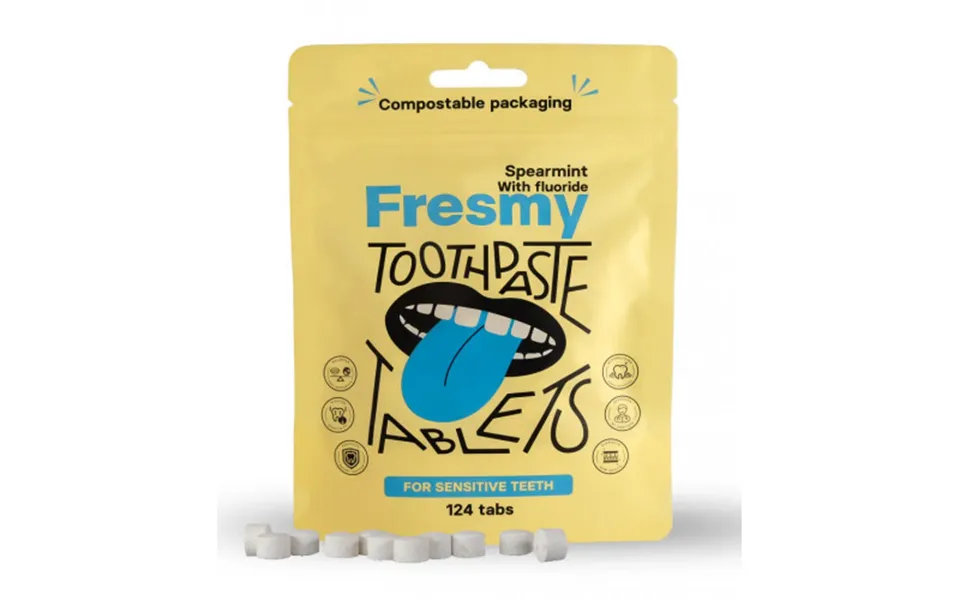 Fresmy Spearmint With Fluoride Toothpaste Tablets 124 Tabs