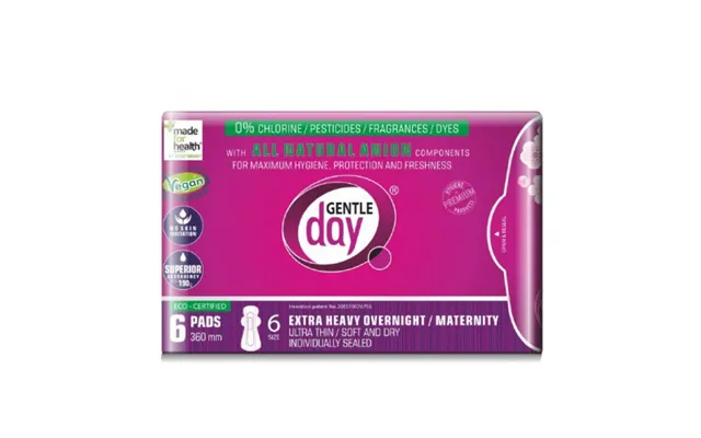 Gentle Day Extra Heavy Overnight Maternity Pads With Far-ir Anion Strip 6 Pcs product image