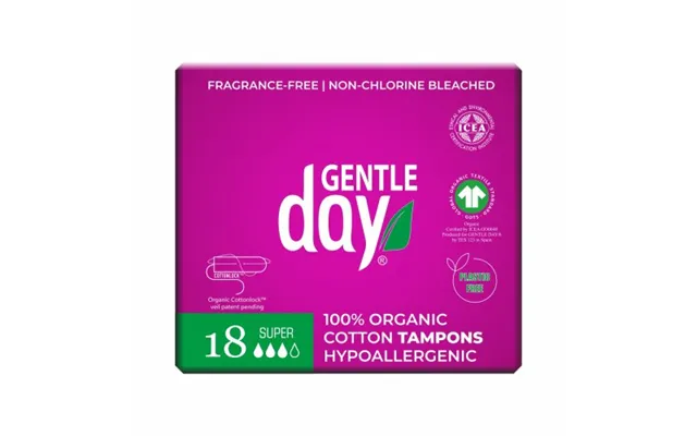 Gentle Day Gentle Day Super Organic Cotton Tampons 18 Pcs