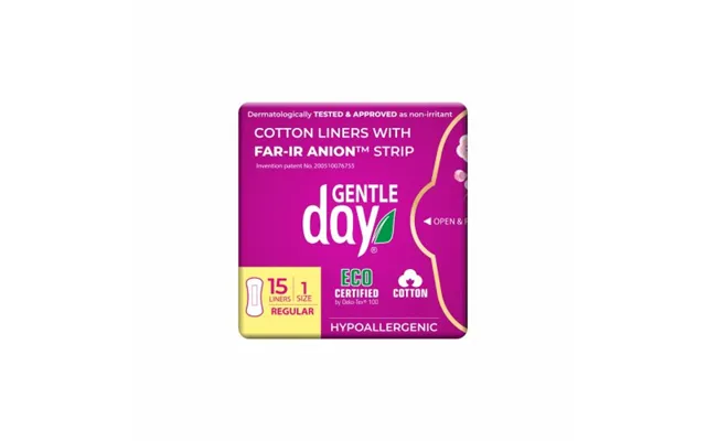Gentle Day Organic Cotton Liners With Far-ir Anion Strip 15pcs