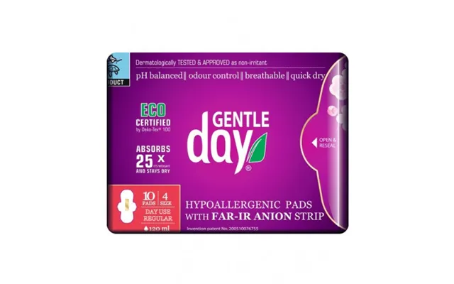 Gentle Day Organic Regular Flow Pads With Far-ir Anion Strip 10 Pcs product image