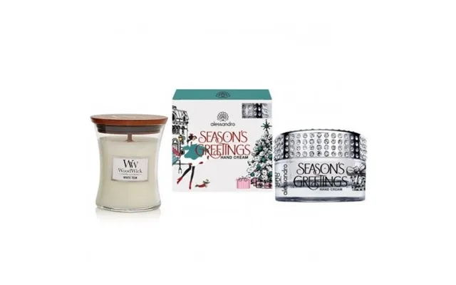 Klipshop Hand Cream And Candle Set White Teak