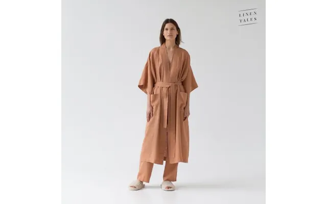 Linen Tales Butterum Linen Summer Bathrobe L-xl