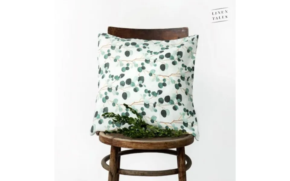 Linen Tales Linen Cushion Cover Eucalyptus On White