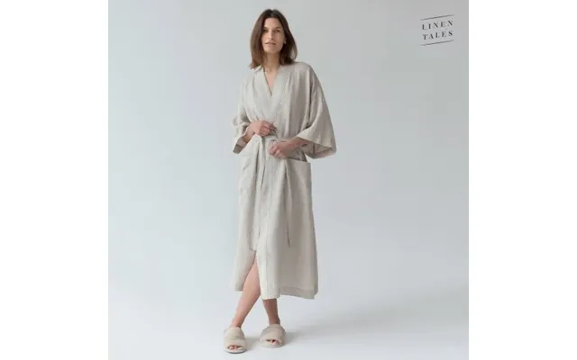 Linen Tales Melange Linen Summer Bathrobe S-m