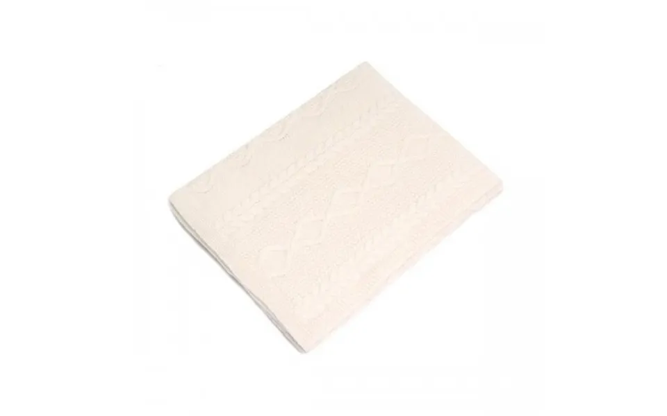 Nord Snow Baby Diamond Aran Style Merino Wool Blanket Ecru White