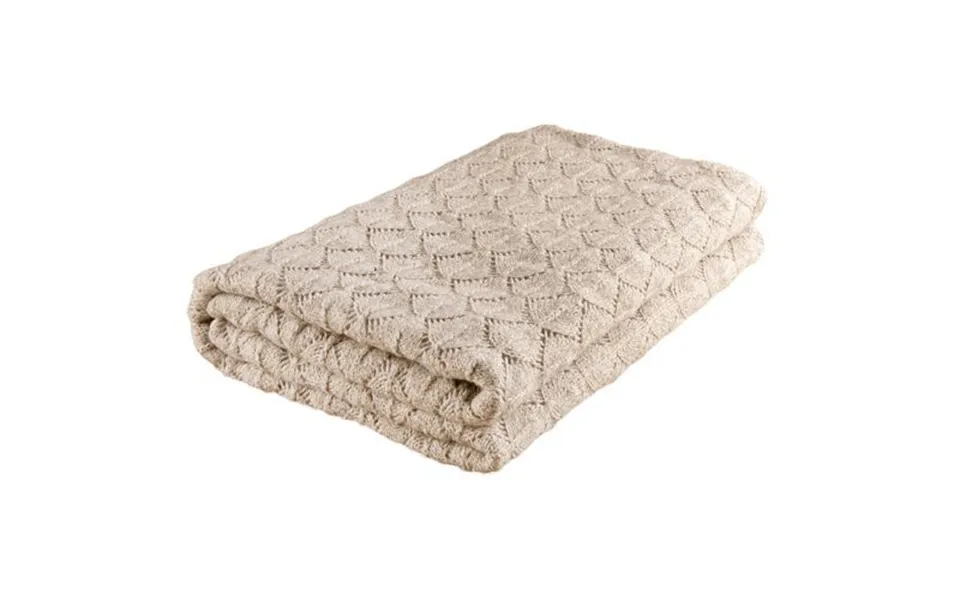 Nord Snow Leaves Style Merino Wool Blanket Parsnip
