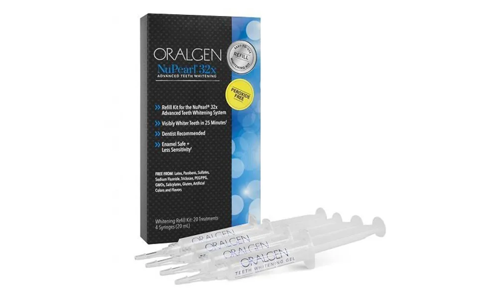 Oralgen Nupearl 32x Peroxide-free Advanced Teeth Whitening System Refill Kit 4x5ml