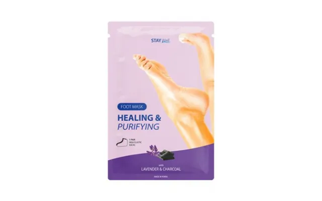 Stay Well Stay Well Healing & Purifying Foot Mask Lavender & Charcoal 1 Paire