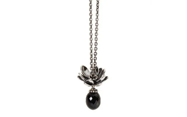 Trollbeads Fantasy Necklace With Black Onyx And Giant Lotus Pendant 90cm