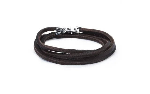 Trollbeads Leather Bracelet Brown With Sterling Silver Lock Of Wisdom 36 Cm