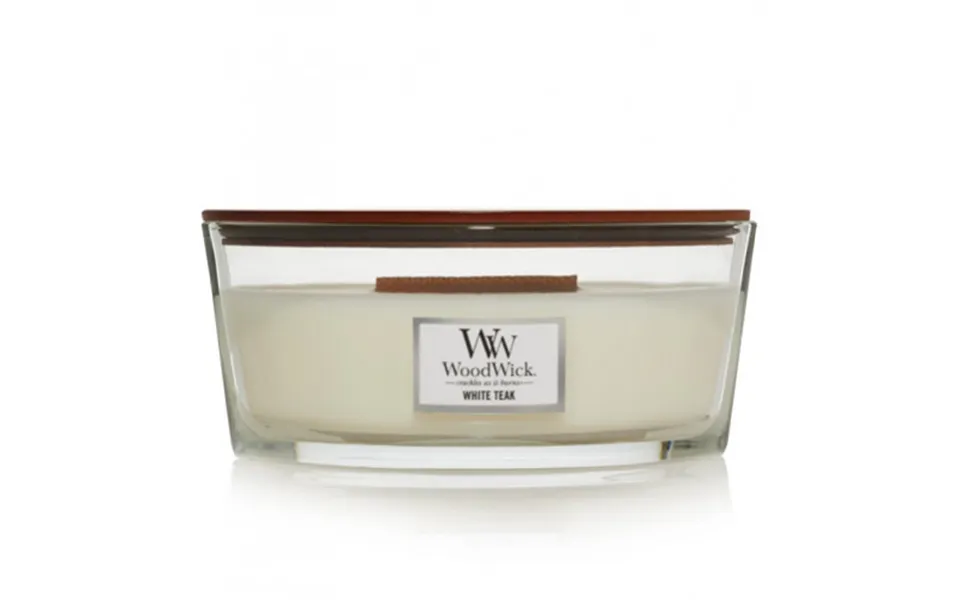Woodwick White Teak Candle Heartwick