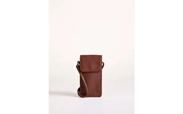 Bowness Leather Cross Body Phone Pouch In Cognac