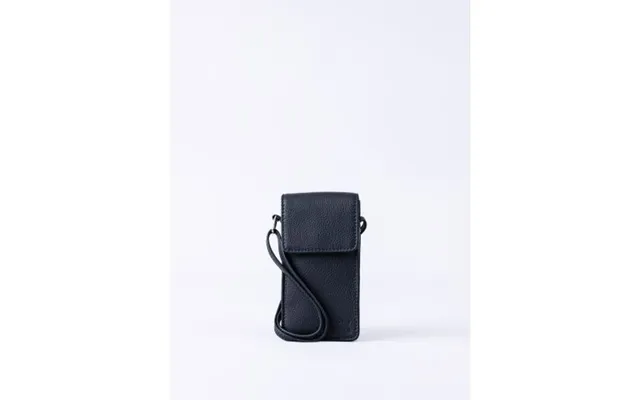 Bowness Leather Cross Body Phone Pouch In Navy