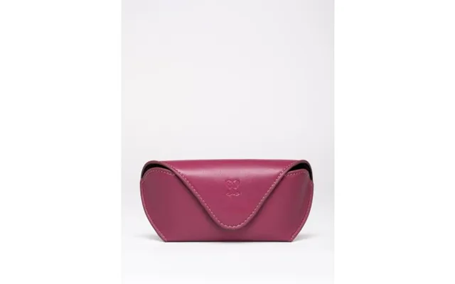 Flapover Leather Glasses Case In Cranberry