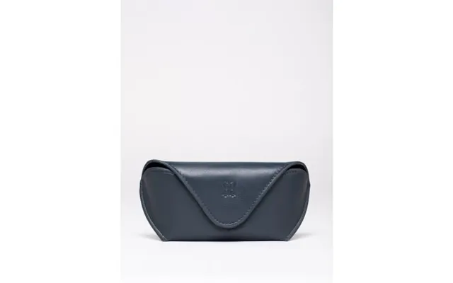 Flapover Leather Glasses Case In Navy