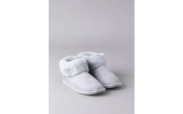 Ladies' Sheepskin Bootie Slippers In Light Grey