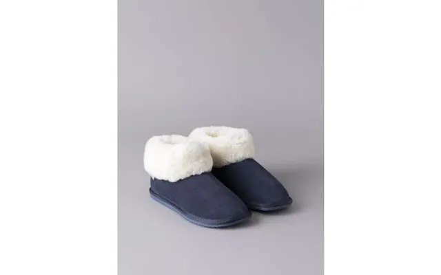 Ladies' Sheepskin Bootie Slippers In Navy