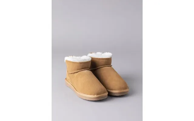 Ladies' Sheepskin Mini Boot Slippers In Tan