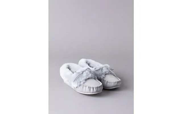 Ladies' Sheepskin Moccasins In Light Grey