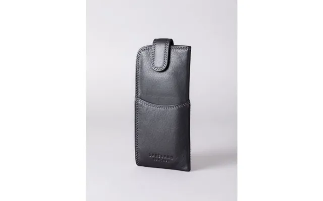 Leather Tab Glasses Case In Black
