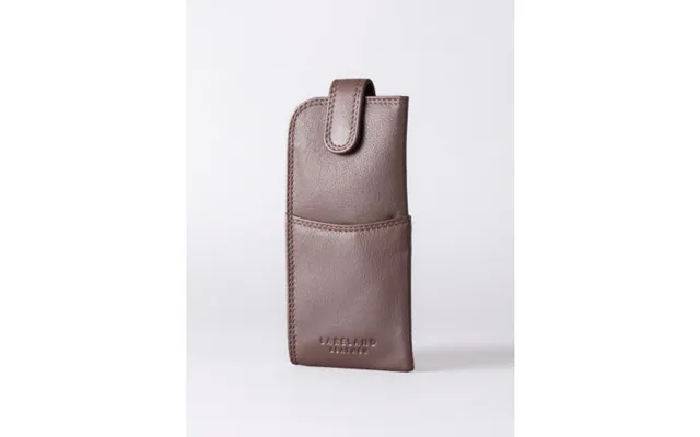 Leather Tab Glasses Case In Brown