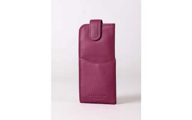 Leather Tab Glasses Case In Cranberry Pink