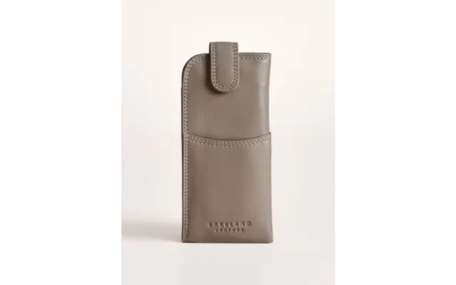 Leather Tab Glasses Case In Grey