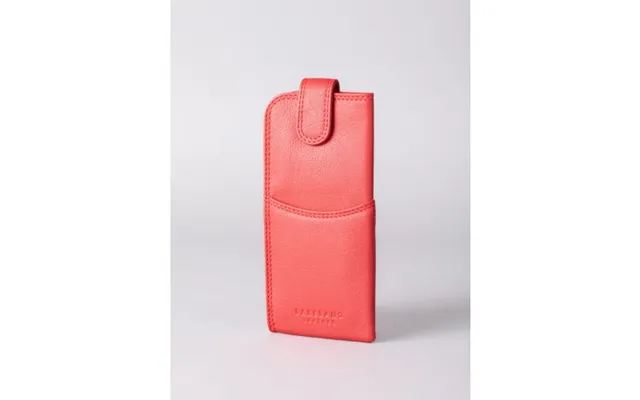 Leather Tab Glasses Case In Red