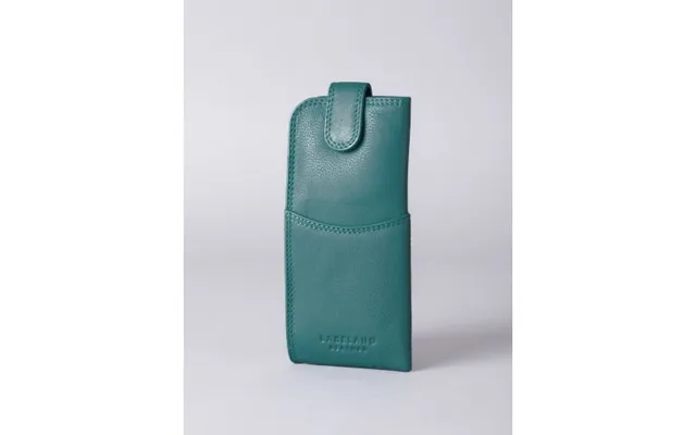 Leather Tab Glasses Case In Teal Green