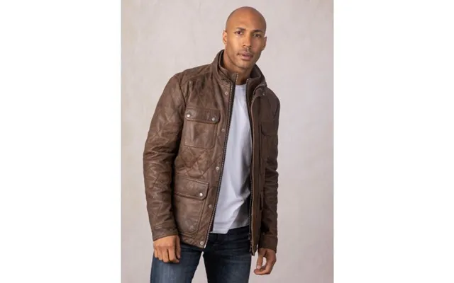 Rusland Leather Jacket In Bark Brown