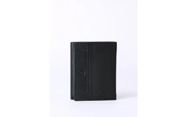Stitch Leather Tri-fold Wallet In Black