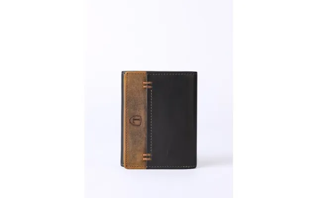 Stitch Leather Tri-fold Wallet In Brown