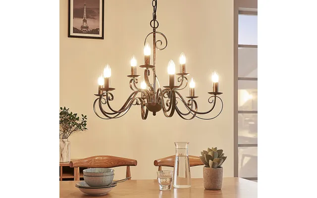 Caleb 9 Chandelier Rust - Lindby