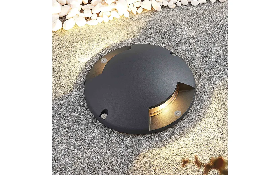 Cormac 2 Led Recessed Ground Dark Grey Lindby - Patio