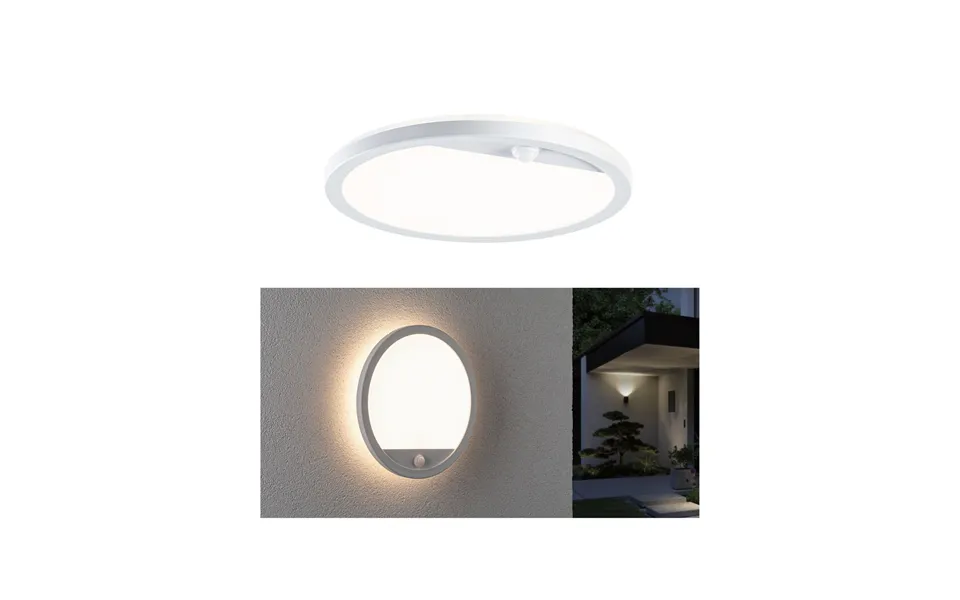 Lamina Led Outdoor Wall Light, White, Sensor, Ip44 Paulmann - Modern