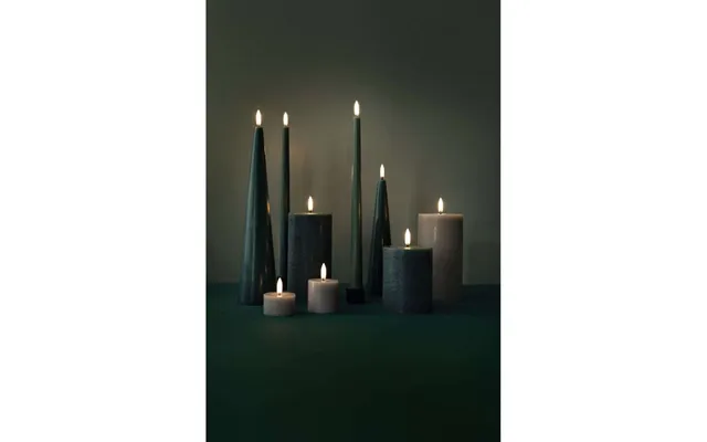 Led Pillar Candle, 15.2 Cm, Pine Green - Uyuni Lighting