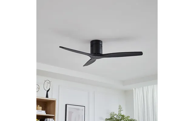 Lucande Vindur Ceiling Fan, Black, Dc, Quiet, 132 Cm - Living Room