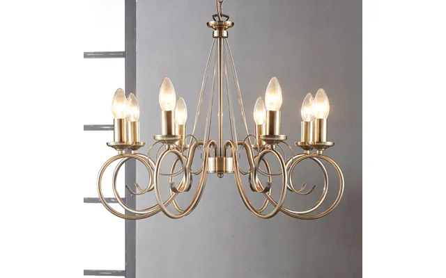 Marnia 8 Chandelier Antique Brass - Lindby