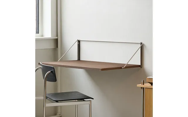 Moebe - Fold-out Desk, Wall-mounted Folding Table, Dark Wood, 90cm, Oak