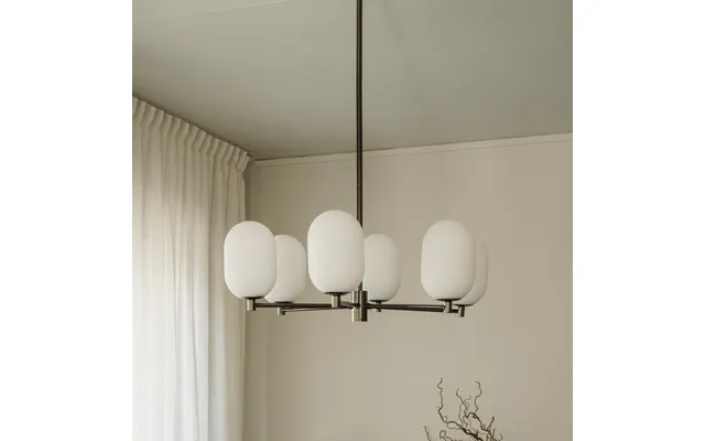 Noor Pendant Light Opal Black, Glass, 6-bulb - Watt & Veke