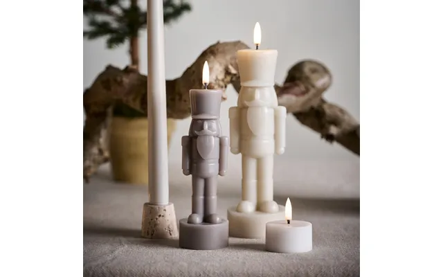 Nutcracker Led Candle, Light Grey, Height 21 Cm - Uyuni Lighting
