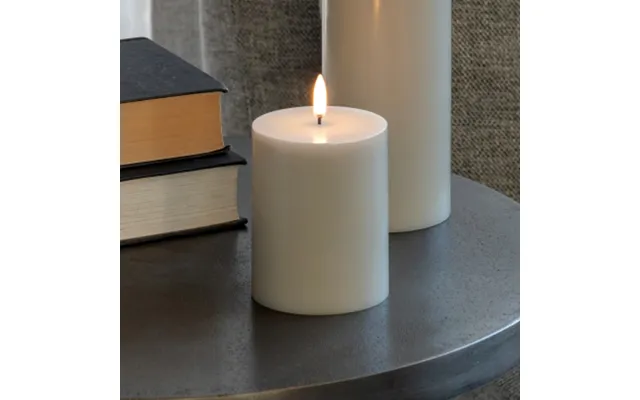 Pillar Led Candle, Light Grey Height 10 Cm Wax - Uyuni Lighting