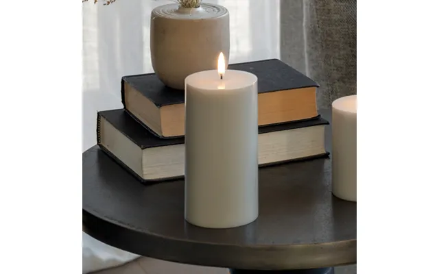 Pillar Led Candle, Light Grey Height 15 Cm Wax - Uyuni Lighting