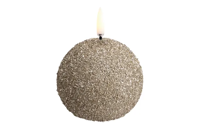 Round Led Candle, Cream, Ø 7 Cm, Glitter - Uyuni Lighting