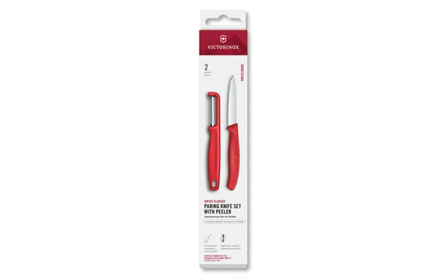 Victorinox Swiss Classic Paring Knife With L-peeler 2 Piece Set - Red